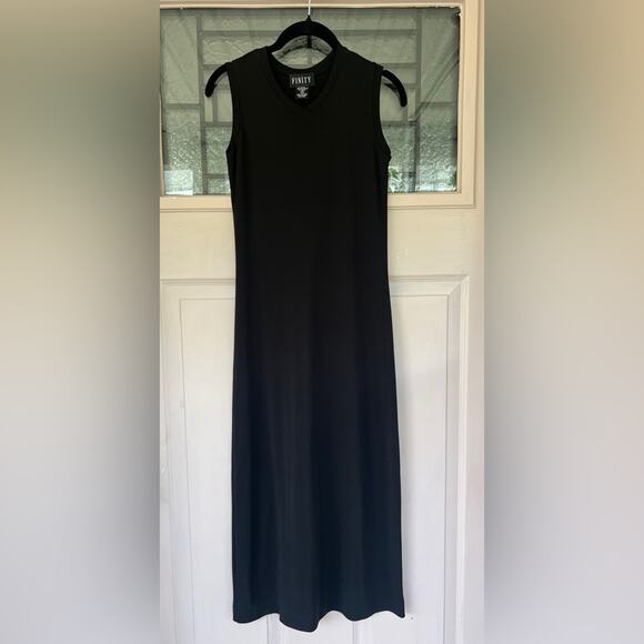 FINITY Women’s Body Con Black Dress Sleeveless Fitted Long Length Size Small - Picture 1 of 5